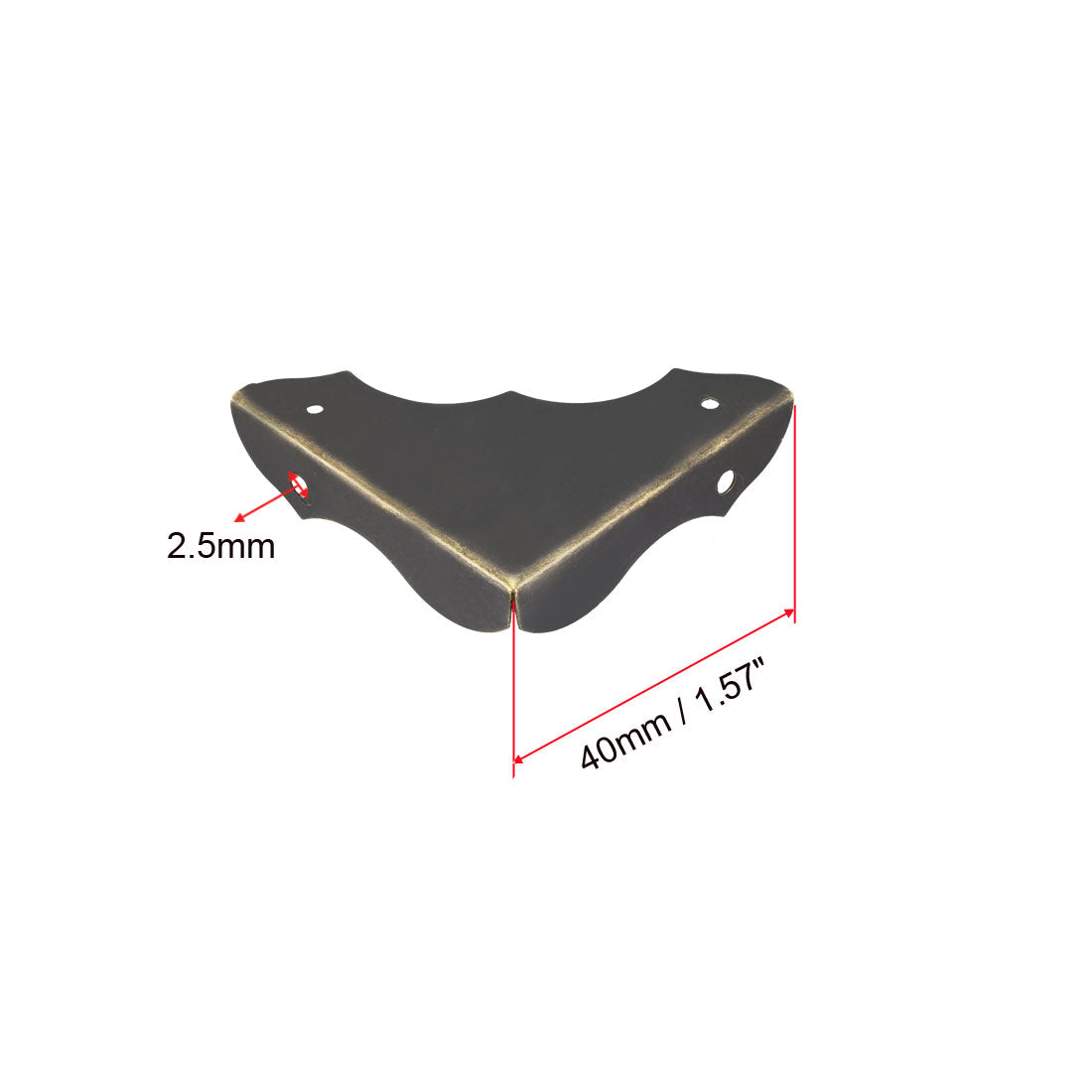 uxcell Uxcell Metal Desk Corner Protectors Table Edge Cover Guard 40x40x9mm Bronze Tone 4pcs