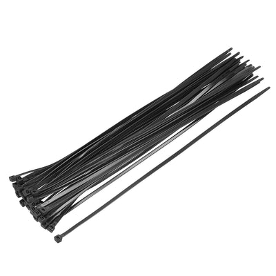 Harfington Uxcell Cable Zip Ties 350mmx4.8mm Self-Locking Nylon Tie Wraps Black 40pcs
