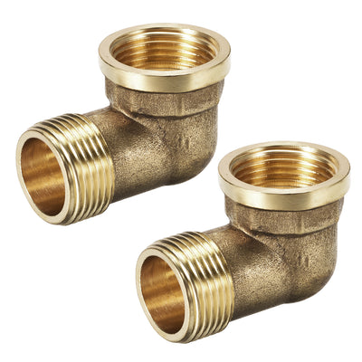 uxcell Uxcell Brass Pipe Fitting 90 Degree Elbow 3/4 BSP Male x 3/4 BSP Female 2pcs