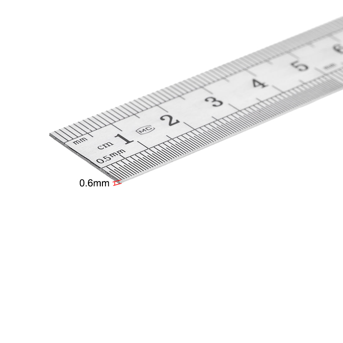 uxcell Uxcell Straight Ruler 15cm 6 Inch Stainless Steel Measuring Tool with Hole 2pcs