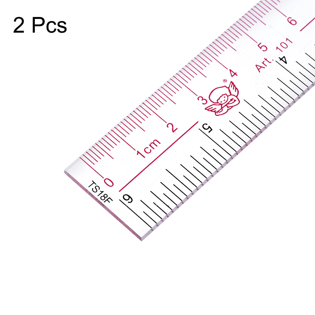 uxcell Uxcell Straight Ruler 15cm 6 Inch Metric Double Scale Plastic Measuring Tool Clear 2pcs