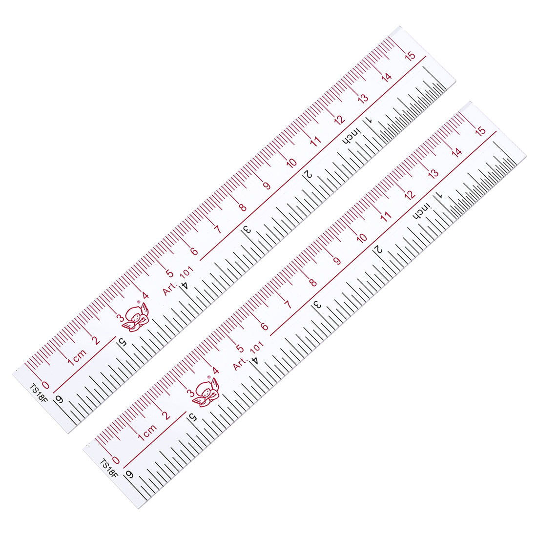 uxcell Uxcell Straight Ruler 15cm 6 Inch Metric Double Scale Plastic Measuring Tool Clear 2pcs