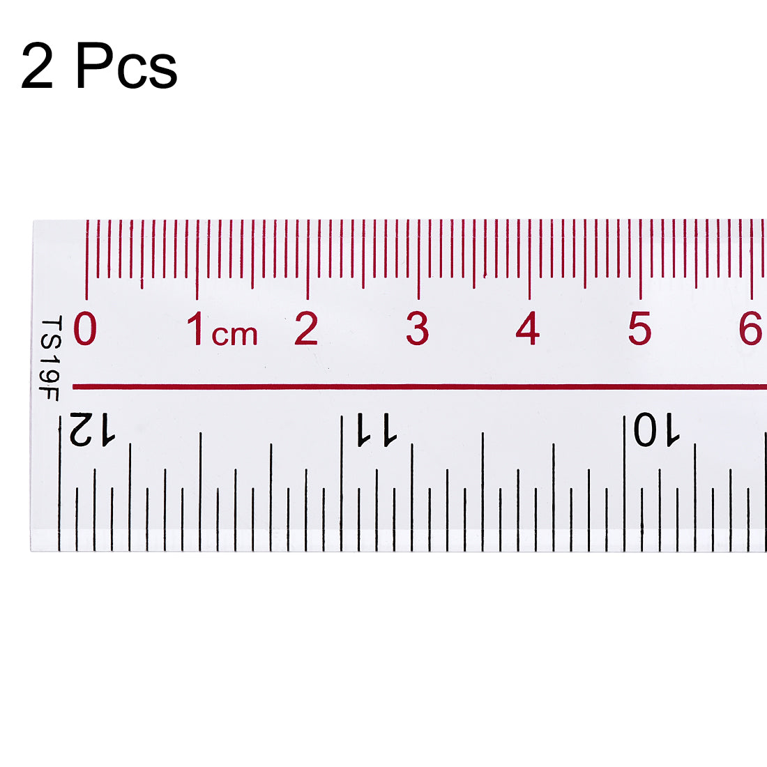 uxcell Uxcell Straight Ruler 30cm 12 Inch Metric Double Scale Plastic Measuring Tool Clear 2pcs