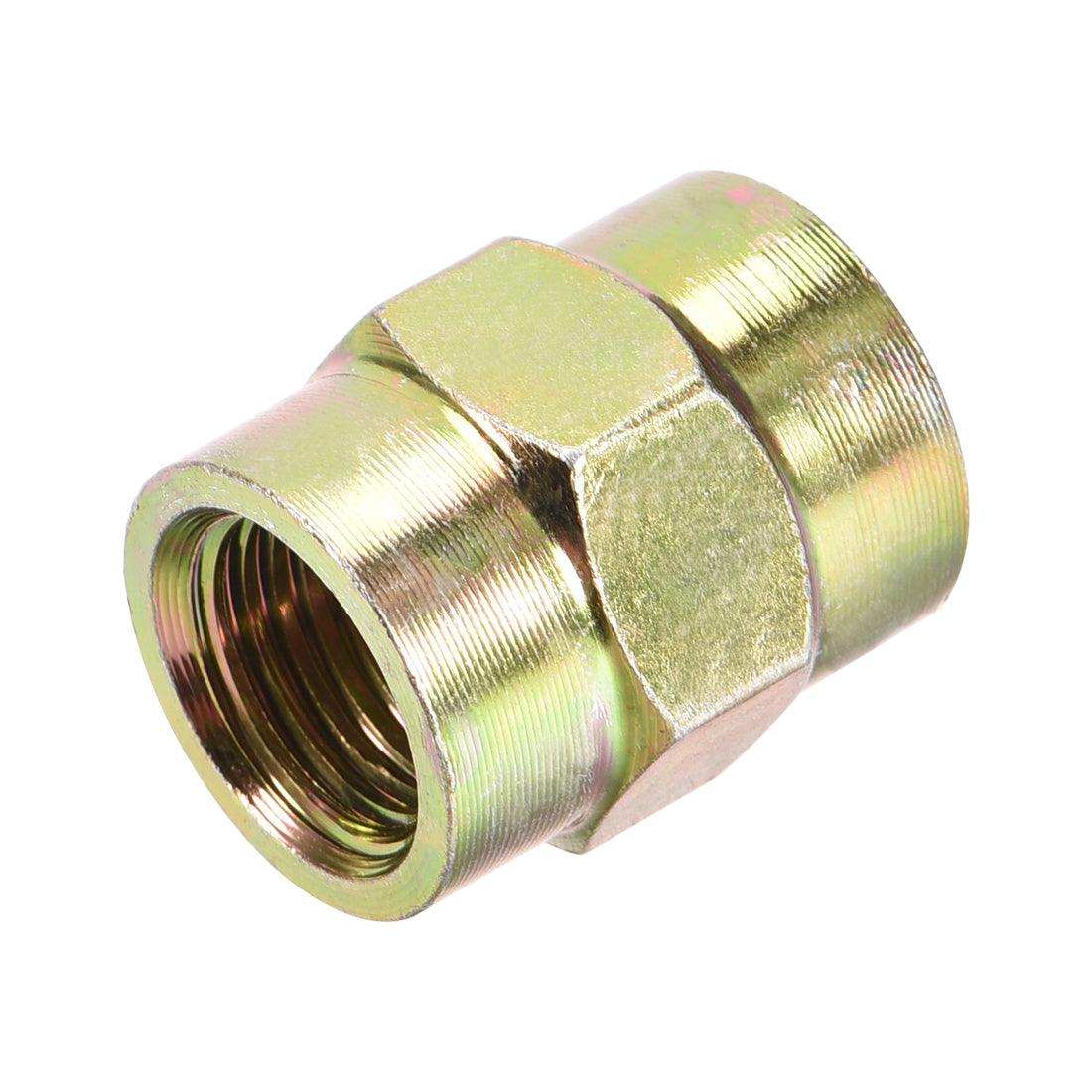 uxcell Uxcell Pipe Fitting Connector Straight Hex Nipple Coupling 1/4 PT Female Thread Hydraulic Adapter 4pcs