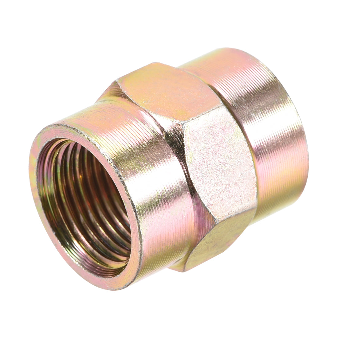 uxcell Uxcell Pipe Fitting Connector Straight Hex Nipple Coupling 3/8 PT Female Thread Hydraulic Adapter