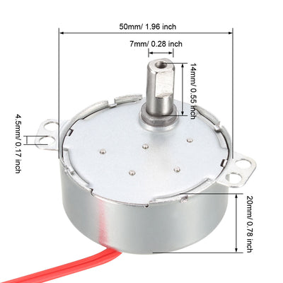 Harfington Uxcell Elektromotor Drehteller Synchronmotor AC 12V 50/60Hz 4W CCW/CW Richtung