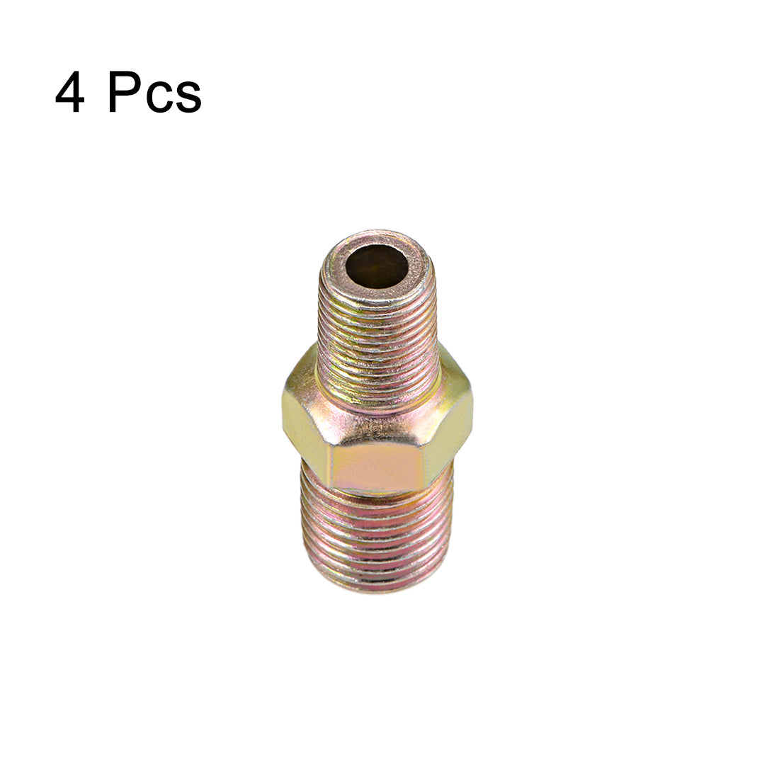 uxcell Uxcell Reducing Pipe Fitting Reducer Hex Nipple BSP Male Connector 4Pcs