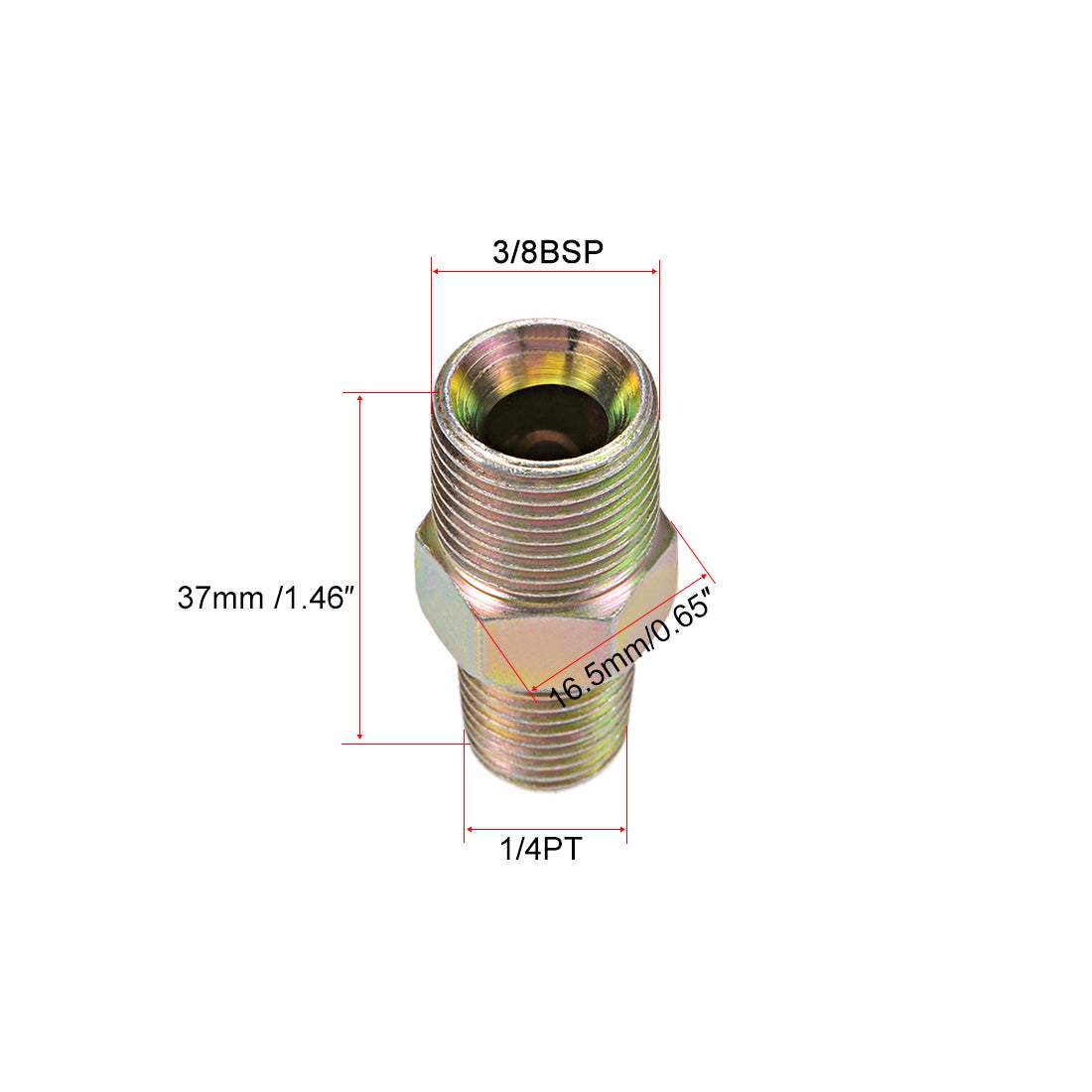 uxcell Uxcell Reducing Pipe Fitting Reducer Hex Nipple BSP Male Connector 4Pcs