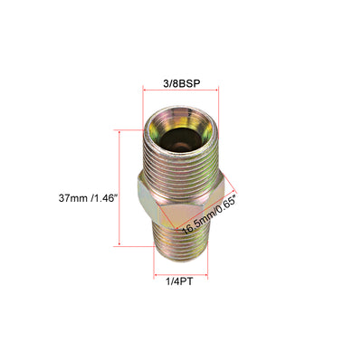 Harfington Uxcell Reducing Pipe Fitting Reducer Hex Nipple BSP Male Connector 4Pcs