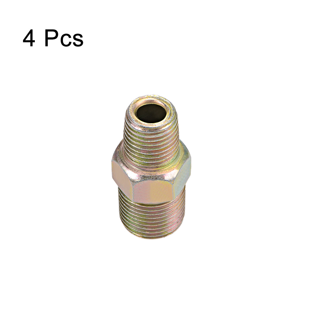 uxcell Uxcell Reducing Pipe Fitting Reducer Hex Nipple BSP Male Connector 4Pcs