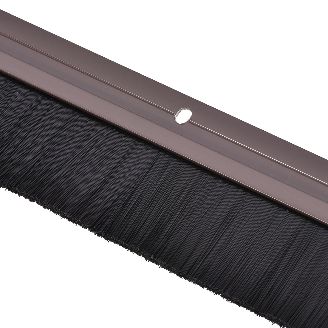 uxcell Uxcell Door Bottom Sweep Brown h-Shape Aluminum Alloy Holder w 1.6-inch PP Nylon Soft Brush, 1000mm x 61mm(Approx 39.37-inch x 2.4-inch)