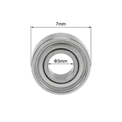 Harfington Uxcell 15 Stück 683ZZ Rillenkugellager Z2 3X7X3mm doppelt geschirmter Kohlenstoffstahl