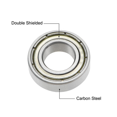 Harfington Uxcell Deep Groove Ball Bearings Metric Double Shielded High Carbon Steel Z2 Level