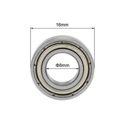 Harfington Uxcell Deep Groove Ball Bearings Metric Double Shielded High Carbon Steel Z2 Level