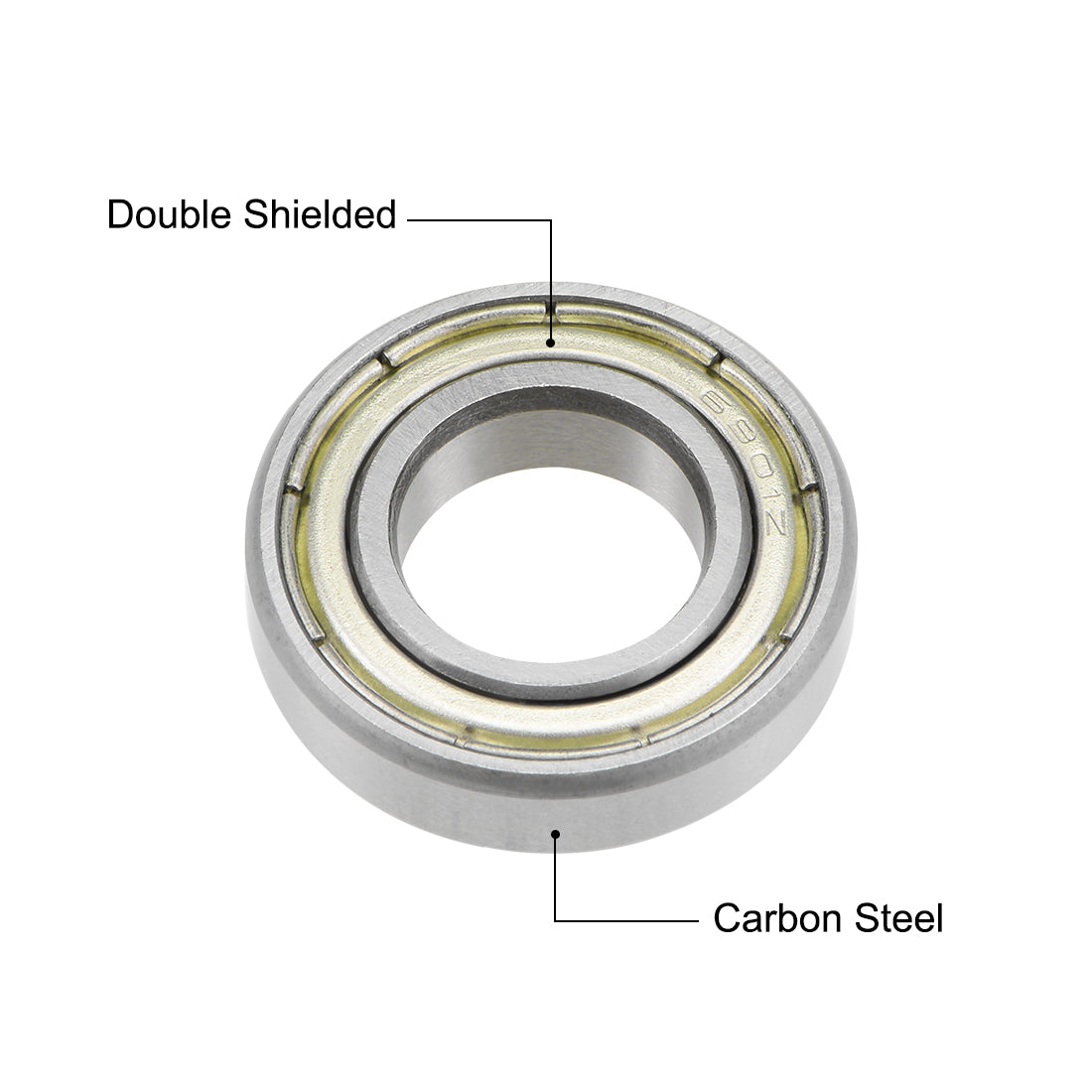 uxcell Uxcell Deep Groove Ball Bearings Metric Double Shield High Carbon Steel Bearing