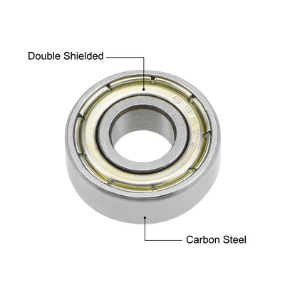 Harfington Uxcell Deep Groove Ball Bearings Metric Double Shielded High Carbon Steel Z2 Level