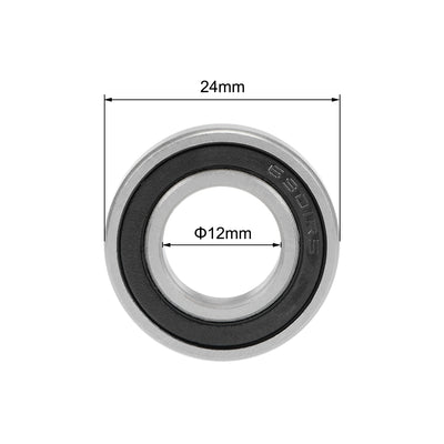 Harfington Uxcell Deep Groove Ball Bearing Metric Double Sealed High Carbon Steel Z2