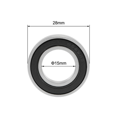 Harfington Uxcell Deep Groove Ball Bearing Metric Double Sealed High Carbon Steel Z2