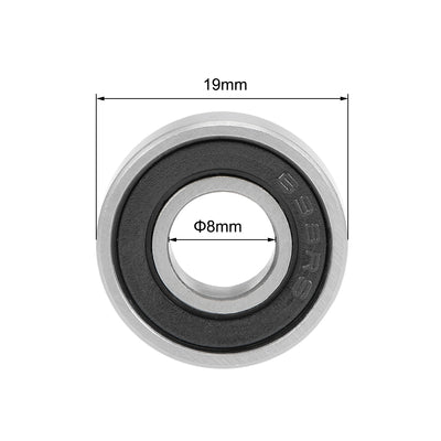 Harfington Uxcell Deep Groove Ball Bearings Metric Double Sealed High Carbon Steel Z2 Level