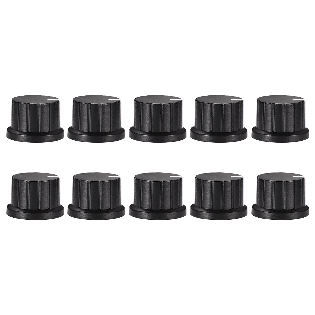 Uxcell Uxcell 10Pcs Speaker Effect Pedal Amplifier Black Potentiometer Knob Yellow Mark 24mm Dia 15mm Height