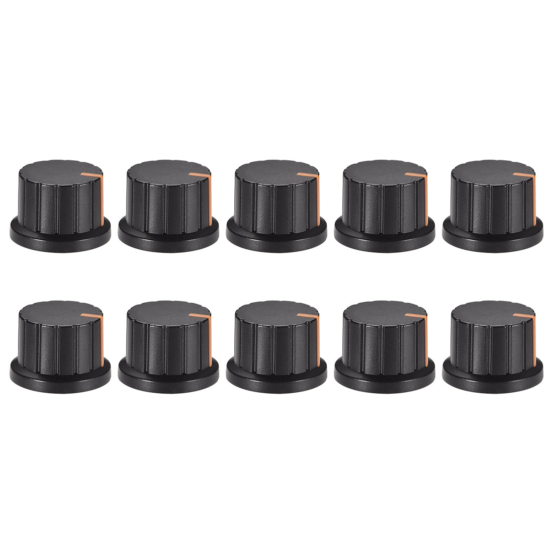 Uxcell Uxcell 10Pcs Speaker Effect Pedal Amplifier Black Potentiometer Knob Yellow Mark 24mm Dia 15mm Height