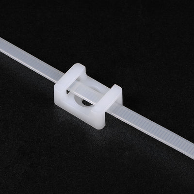 Harfington Uxcell Cable Tie Base Saddle Type Mount Wire Holder Permanently Anchor To Wall Desk 23x16x10mm White 5mm Hole 50pcs