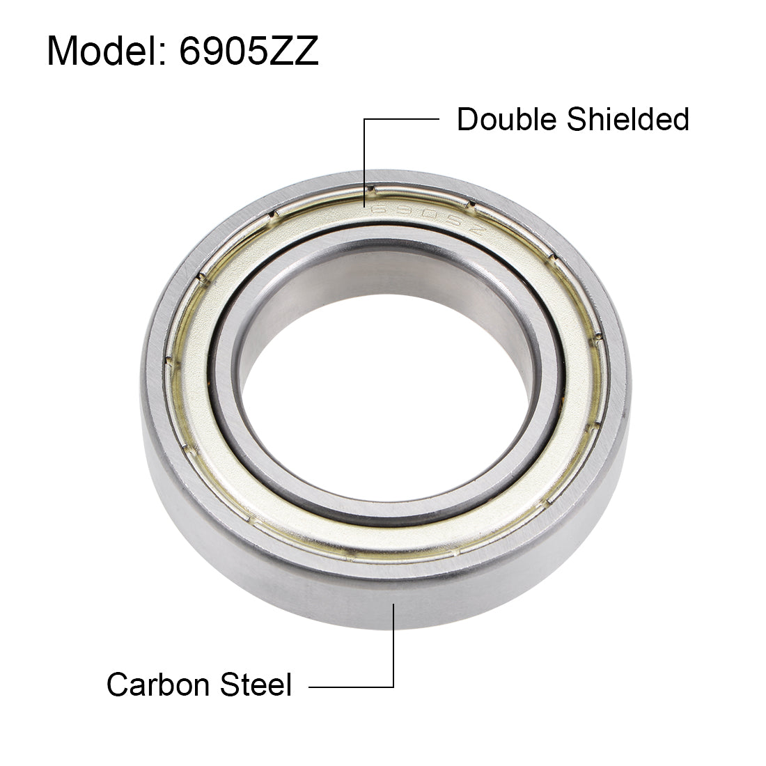 uxcell Uxcell Deep Groove Ball Bearings Metric Double Shielded High Carbon Steel Z2 Level