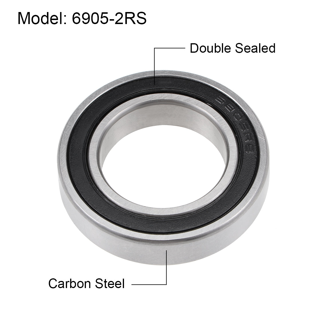 uxcell Uxcell Deep Groove Ball Bearings Metric Double Sealed High Carbon Steel Z2 Bearing