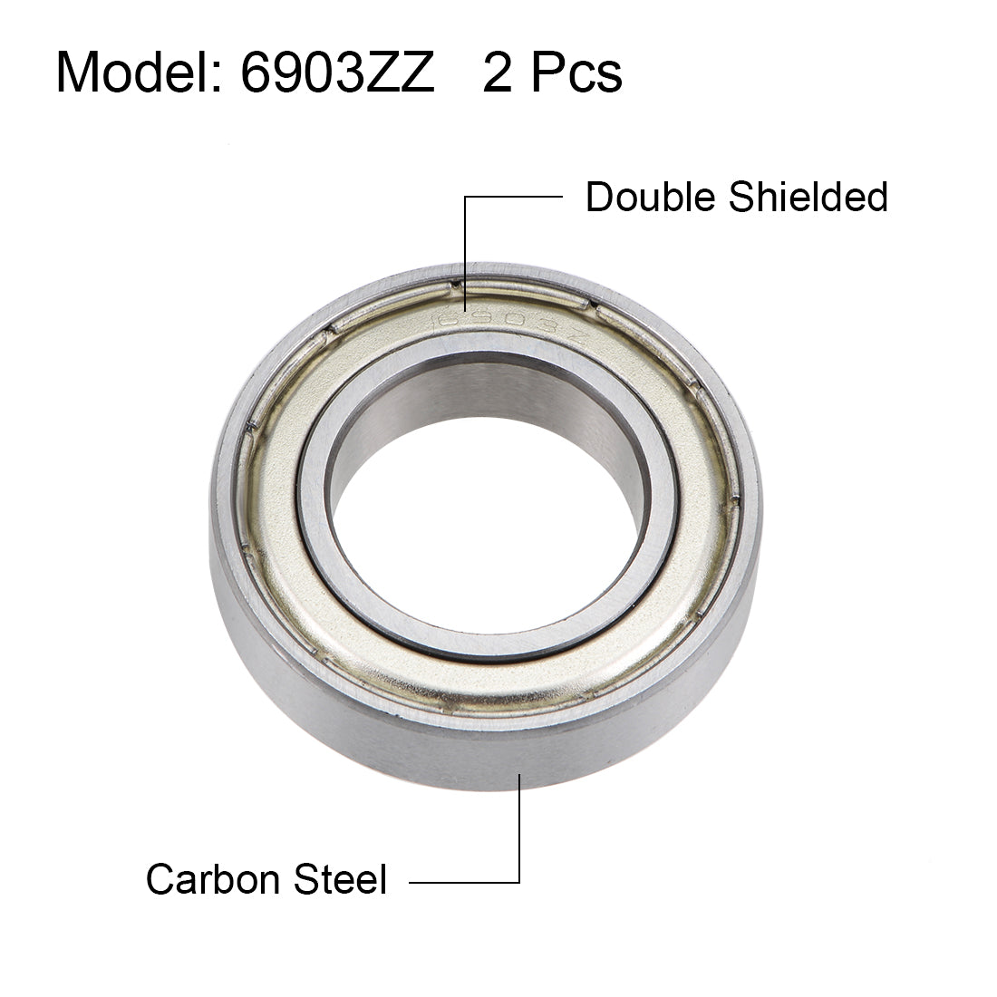 uxcell Uxcell Deep Groove Ball Bearings Metric Double Shielded High Carbon Steel Z2 Level