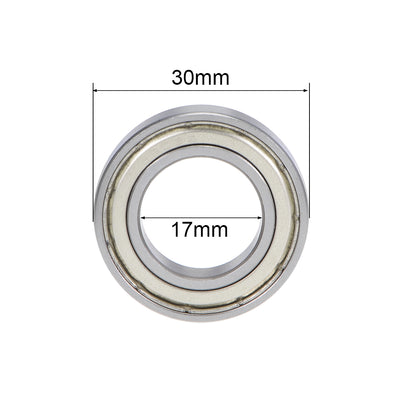 Harfington Uxcell Deep Groove Ball Bearings Metric Double Shielded High Carbon Steel Z2 Level