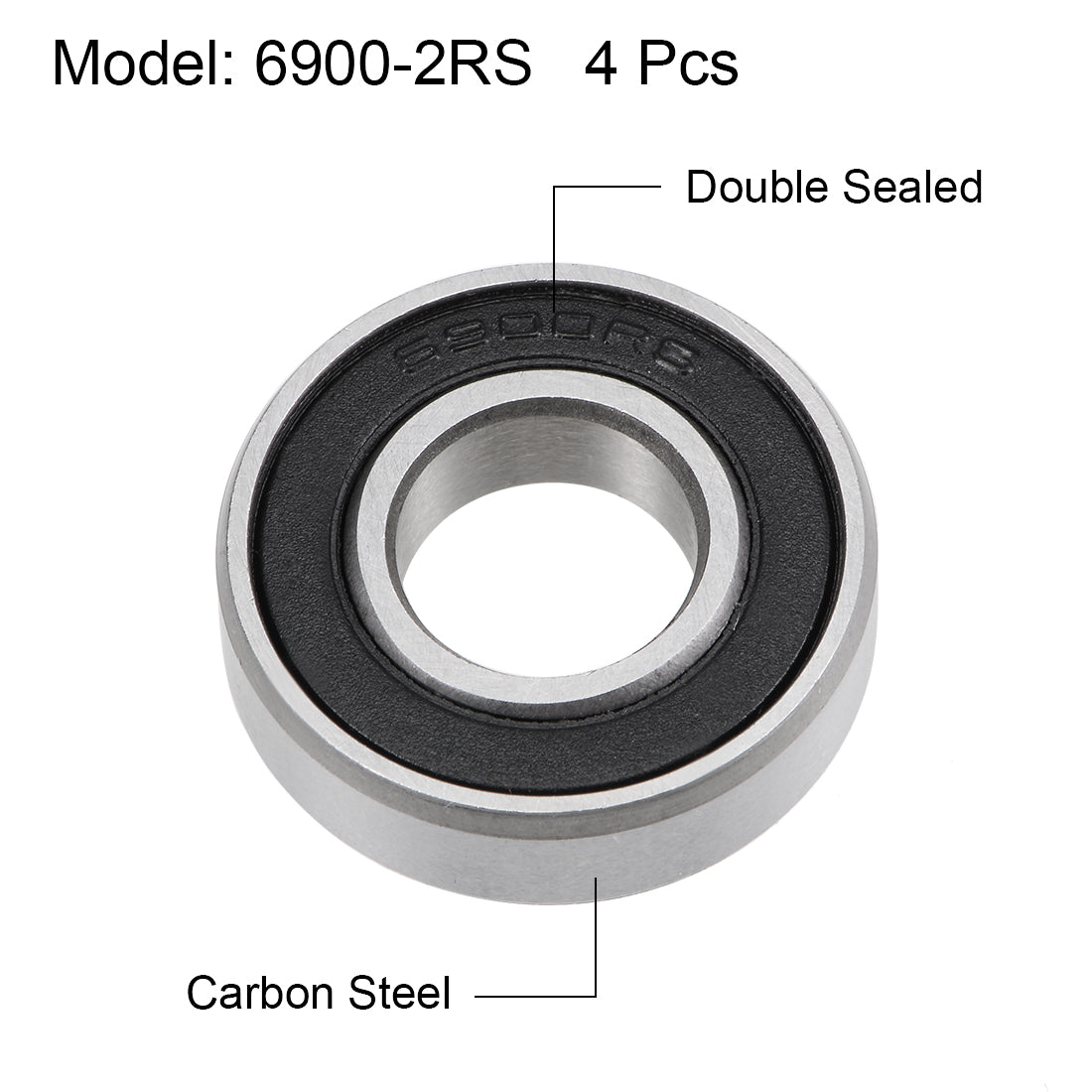 uxcell Uxcell Deep Groove Ball Bearings Metric Double Seal High Carbon Steel Z2