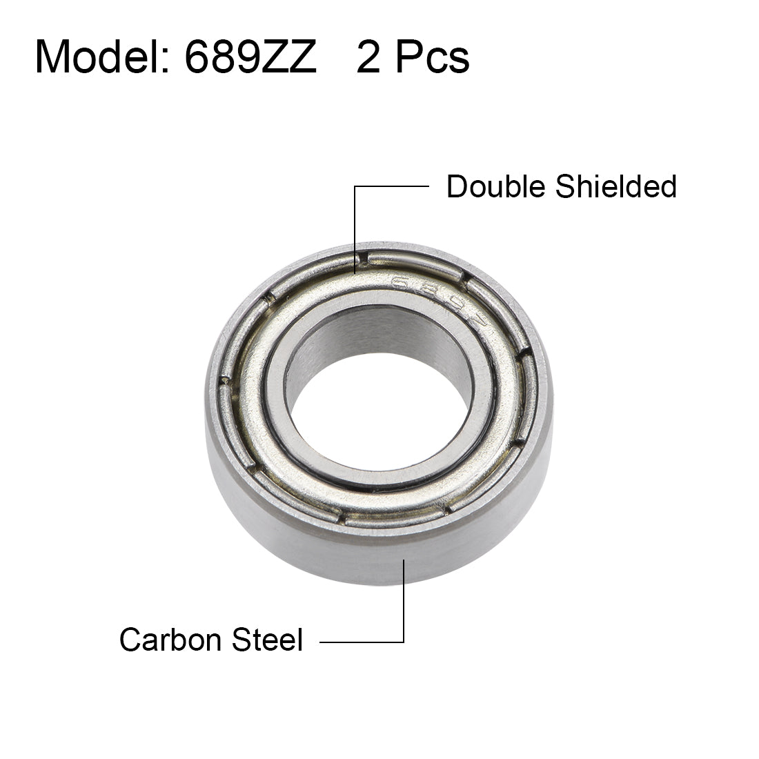 uxcell Uxcell Deep Groove Ball Bearings Metric Double Shielded High Carbon Steel Z2 Level