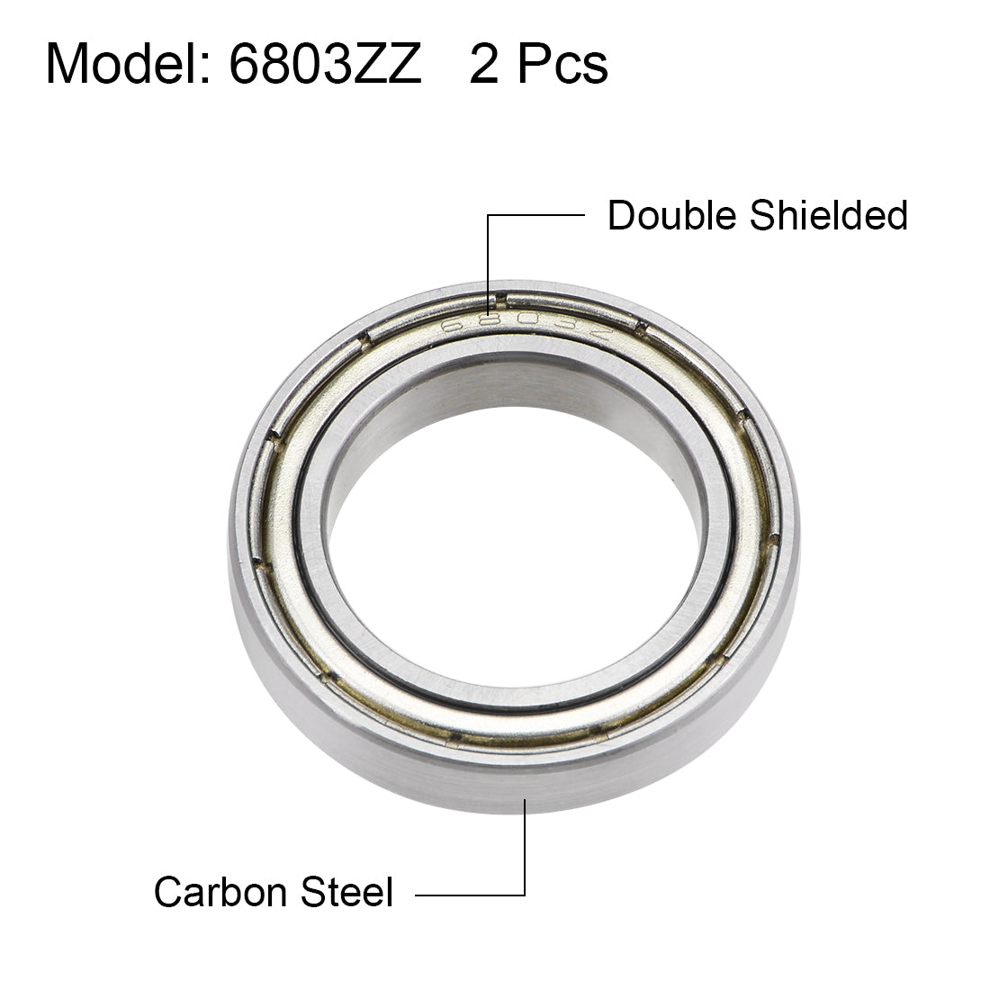 uxcell Uxcell Deep Groove Ball Bearings Metric Double Shield Carbon Steel Z1