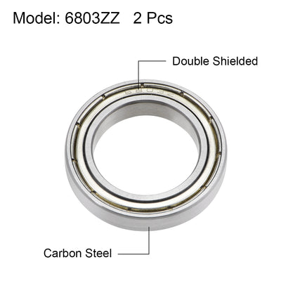 Harfington Uxcell Deep Groove Ball Bearings Metric Double Shield Carbon Steel Z1