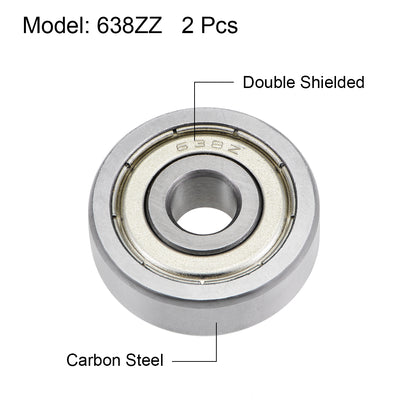 Harfington Uxcell Deep Groove Ball Bearings Metric Double Shielded High Carbon Steel Z2 Level