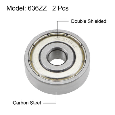 Harfington Uxcell Deep Groove Ball Bearings Metric Double Shielded High Carbon Steel Z2 Level