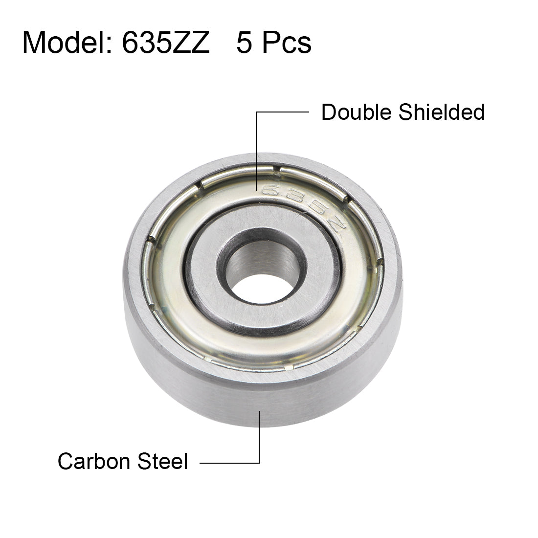 uxcell Uxcell Deep Groove Ball Bearings Metric Double Shielded High Carbon Steel Z2 Level