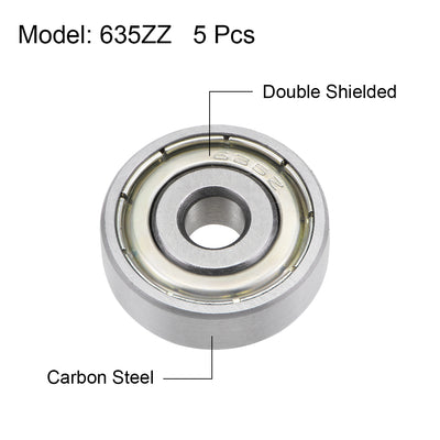 Harfington Uxcell Deep Groove Ball Bearings Metric Double Shielded High Carbon Steel Z2 Level