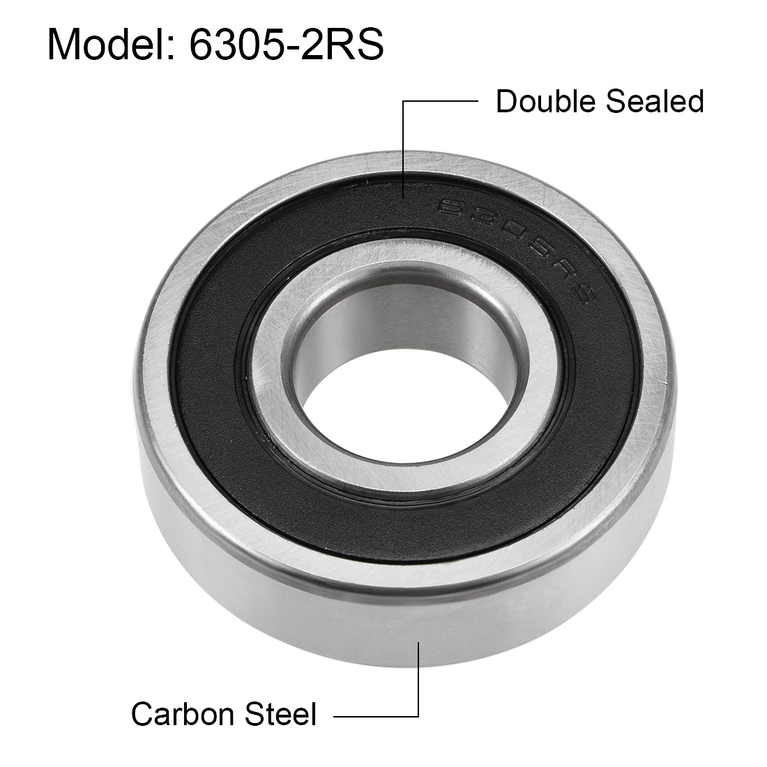 uxcell Uxcell Deep Groove Ball Bearing Metric Double Sealed High Carbon Steel Z2