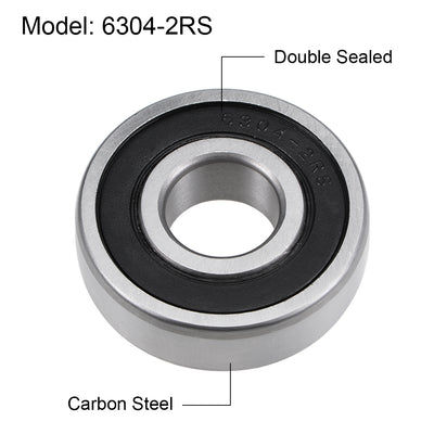 Harfington Uxcell Deep Groove Ball Bearing Metric Double Sealed High Carbon Steel Z2