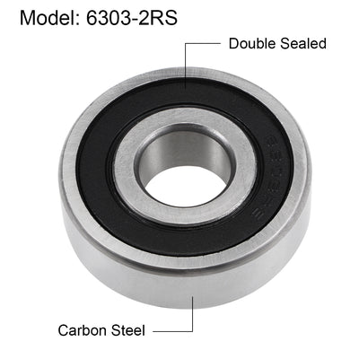 Harfington Uxcell Deep Groove Ball Bearing Metric Double Sealed High Carbon Steel Z2