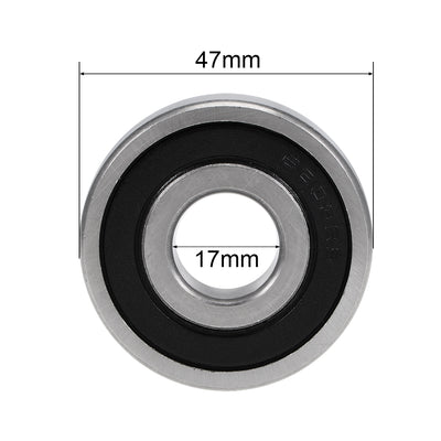 Harfington Uxcell Deep Groove Ball Bearing Metric Double Sealed High Carbon Steel Z2