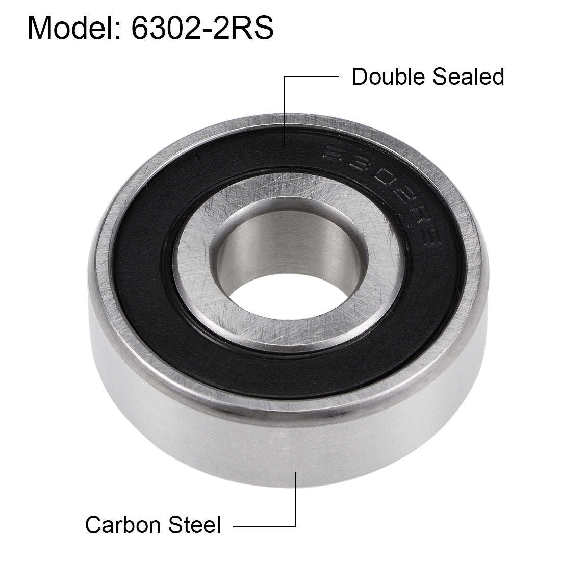 uxcell Uxcell Deep Groove Ball Bearing Metric Double Sealed High Carbon Steel Z2