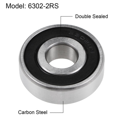 Harfington Uxcell Deep Groove Ball Bearing Metric Double Sealed High Carbon Steel Z2