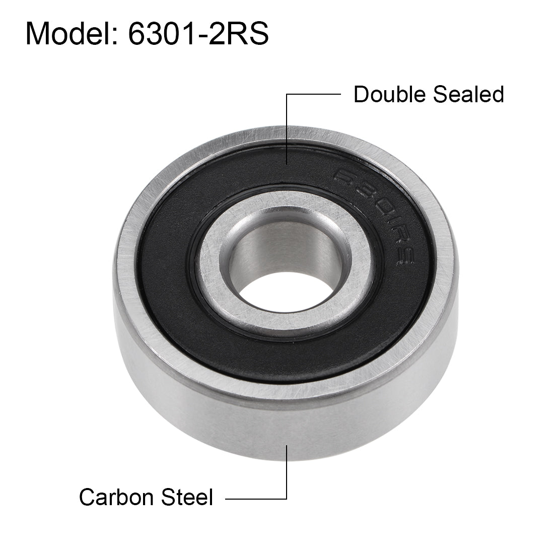 uxcell Uxcell Deep Groove Ball Bearing Metric Double Sealed High Carbon Steel Z2