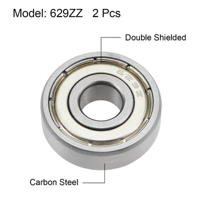 Harfington Uxcell Deep Groove Ball Bearings Metric Double Shielded High Carbon Steel Z2 Level