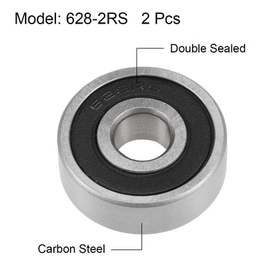 Harfington Uxcell Deep Groove Ball Bearings Metric Double Sealed High Carbon Steel Z2 Level