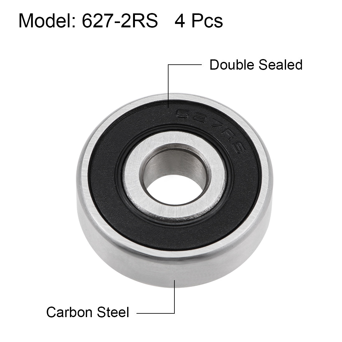 uxcell Uxcell Deep Groove Ball Bearing Metric Double Sealed High Carbon Steel Z2