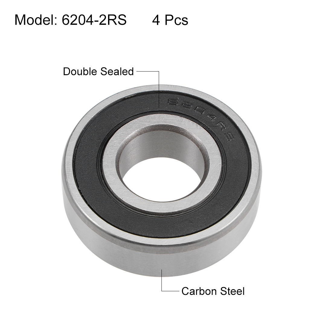 uxcell Uxcell Deep Groove Ball Bearing Metric Double Sealed High Carbon Steel Z2