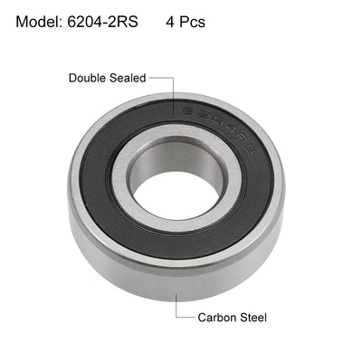 Harfington Uxcell Deep Groove Ball Bearing Metric Double Sealed High Carbon Steel Z2